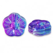 Abalorio de cristal 12mm Flor - Púrpura